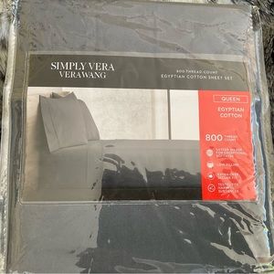 New SIMPLY VERA 800 TC QUEEN EGYPTIAN COTTON SHEET 4 PIECE SET VERA WANG